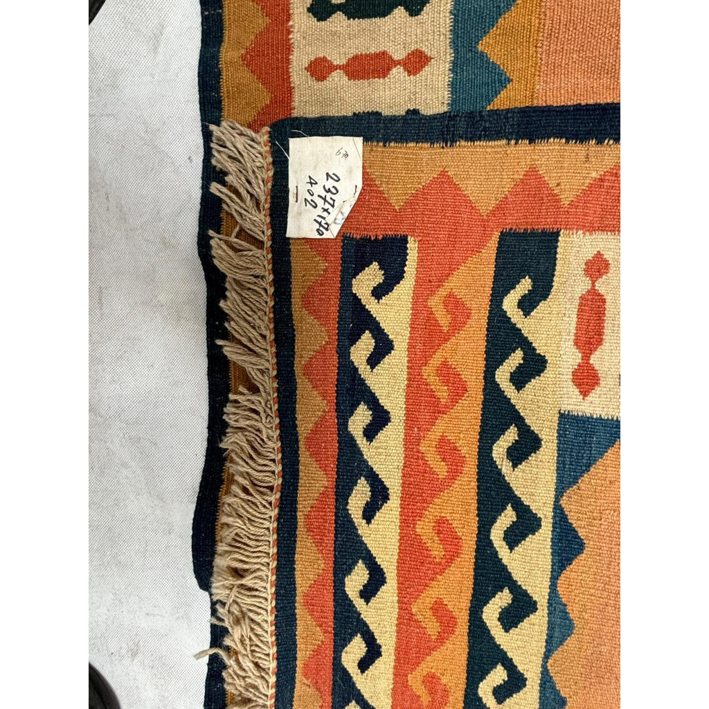 Kelim Teppich Terracotta Medaillon, handgewebtes Unikat – Ansicht 7