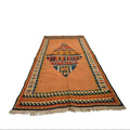 Kelim Teppich Terracotta Medaillon, 237 × 170 cm (7,8 × 5,6 ft), handgewebtes Unikat