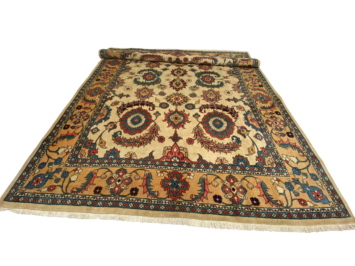 Großer Orientteppich Beige, handgeknüpftes Unikat – Ansicht 3