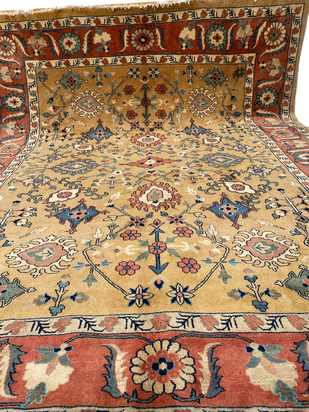 Großer Orientteppich Ocker, handgeknüpftes Unikat – Ansicht 9