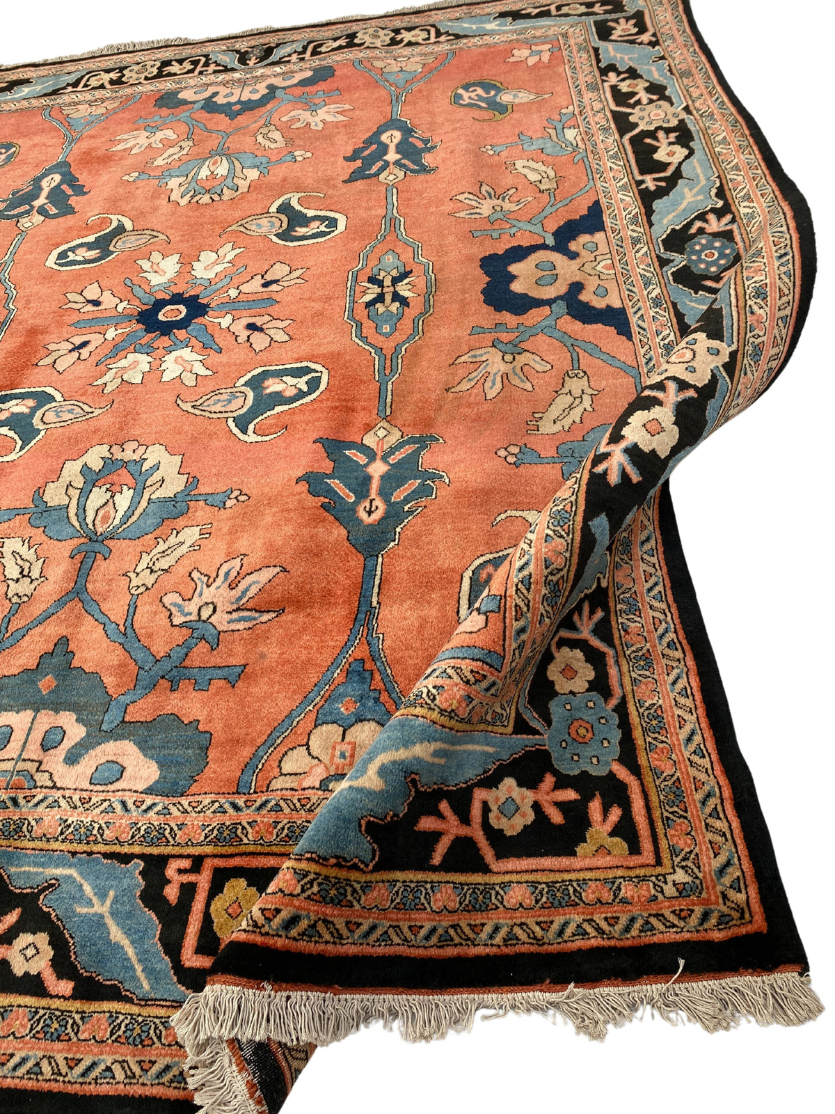 Großer Orientteppich Rot Blüten, handgeknüpftes Unikat – Ansicht 9