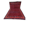 Großer alter Orientteppich Rot, 340 × 220 cm (11,2 × 7,2 ft), handgeknüpftes Unikat