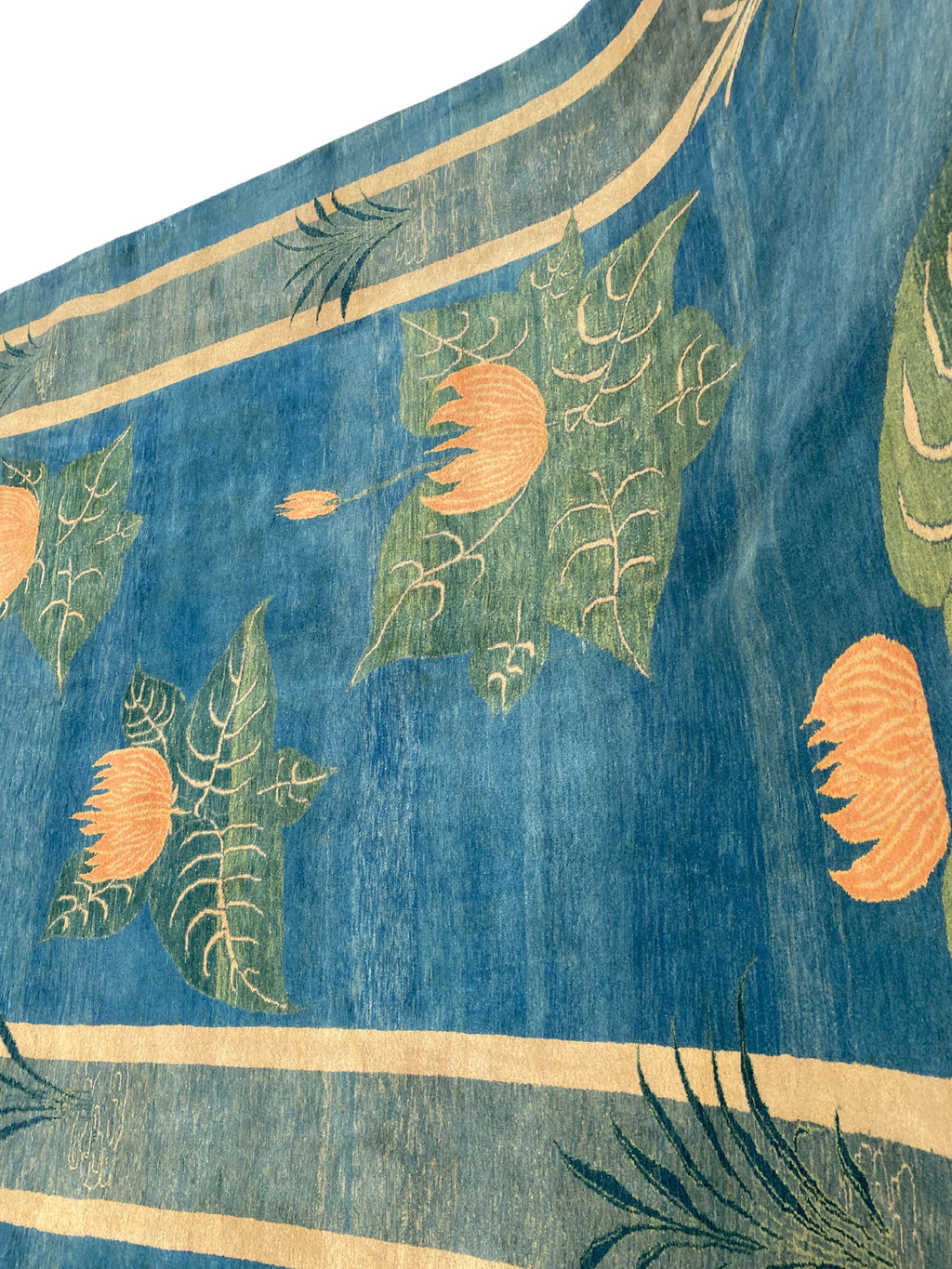 Großer Orientteppich Blau florale Motive, handgeknüpftes Unikat – Ansicht 7