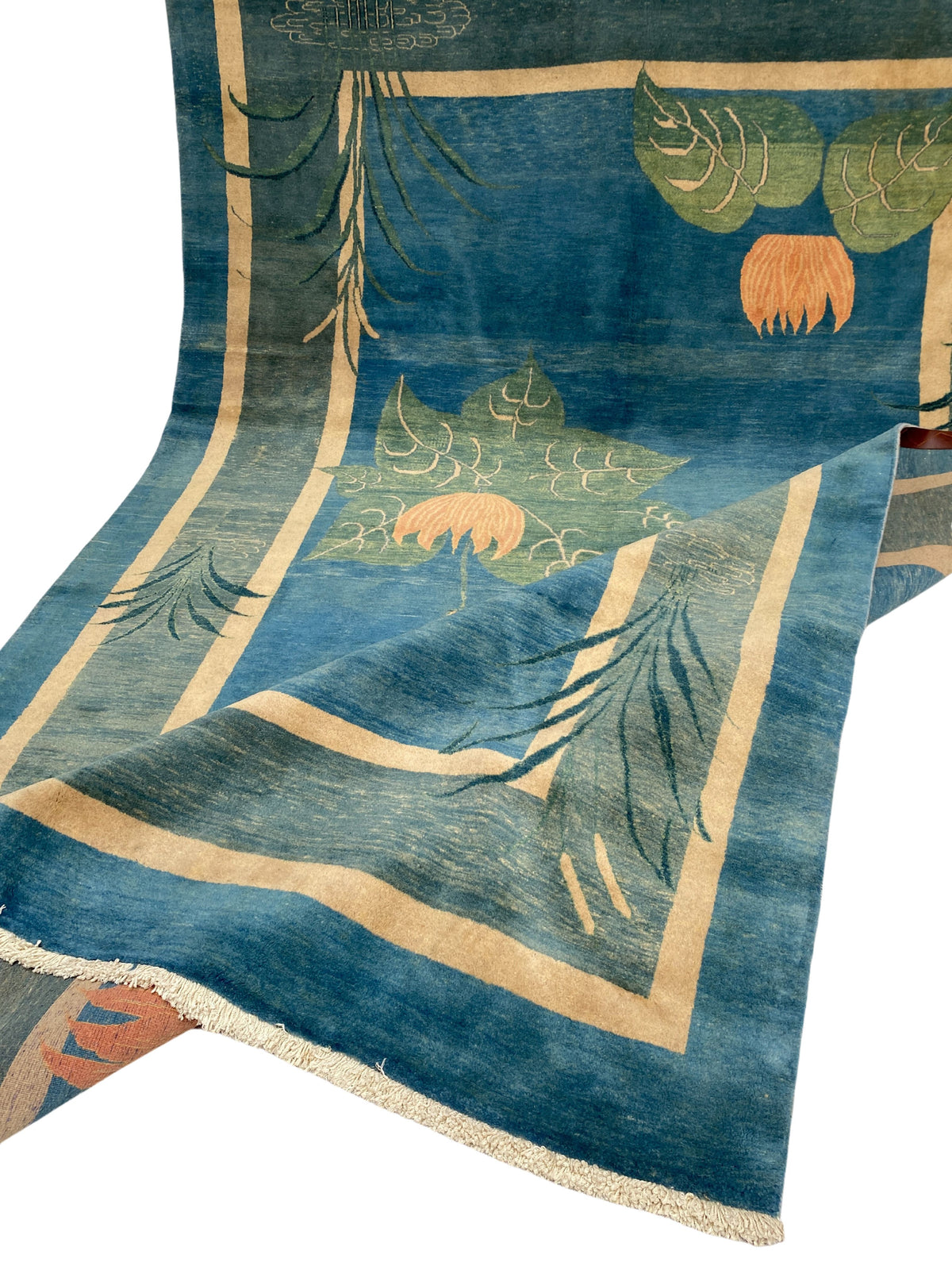 Großer Orientteppich Blau florale Motive, handgeknüpftes Unikat – Ansicht 10