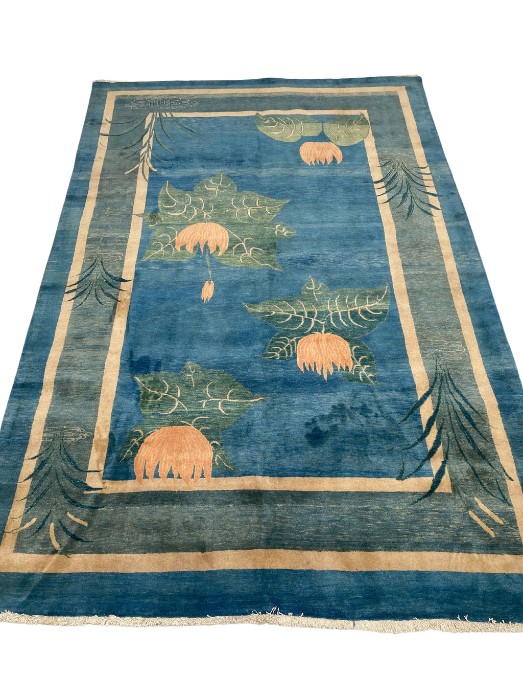 Großer Orientteppich Blau florale Motive, handgeknüpftes Unikat – Ansicht 17
