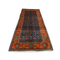 Großer Orientteppich Blau Rot Rapportmuster, 310 × 177 cm (10,2 × 5,8 ft), handgeknüpftes Unikat