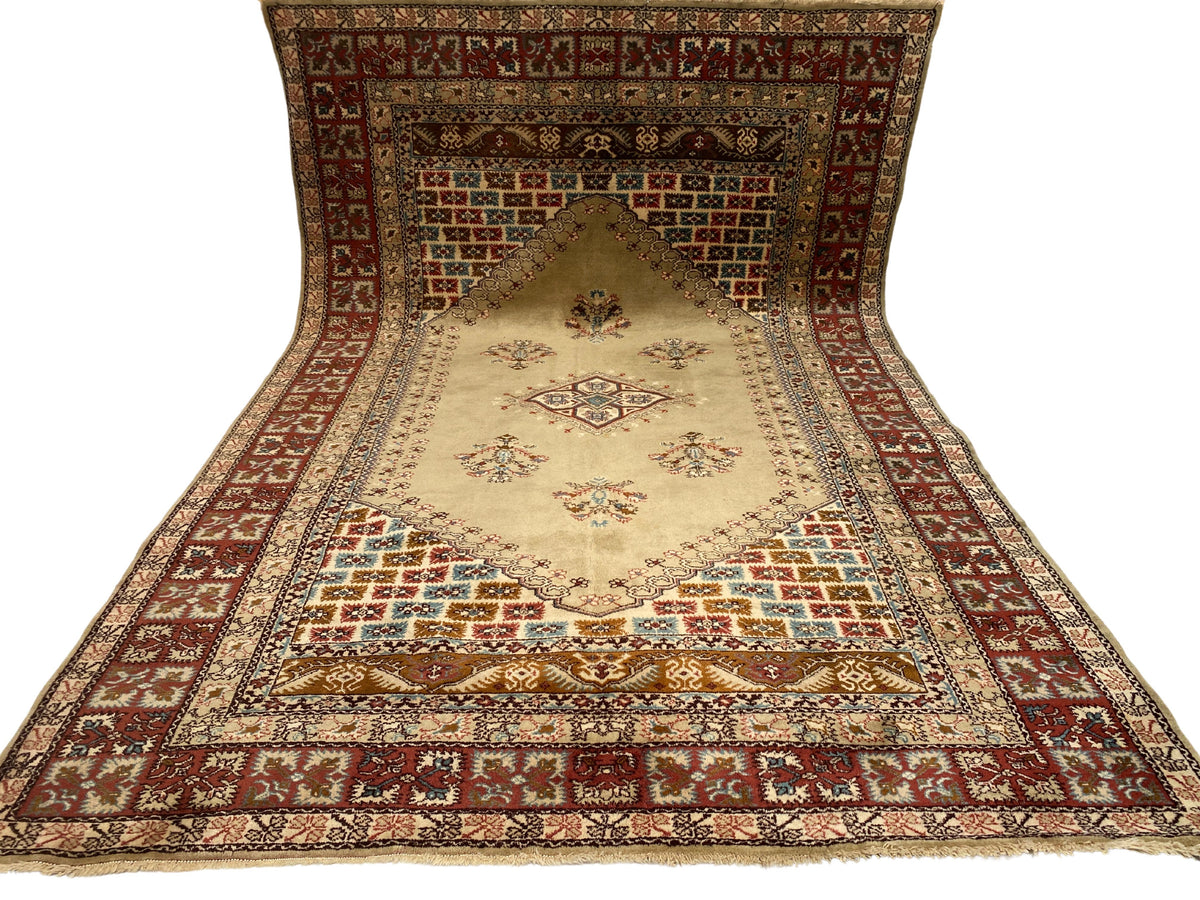 Großer Türkischer Teppich B-Ware Beige, handgeknüpftes Unikat – Ansicht 6