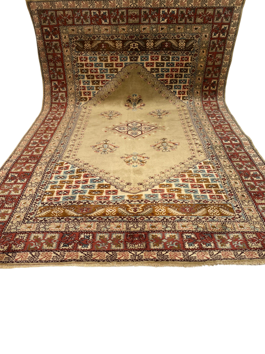 Großer Türkischer Teppich B-Ware Beige, handgeknüpftes Unikat – Ansicht 7