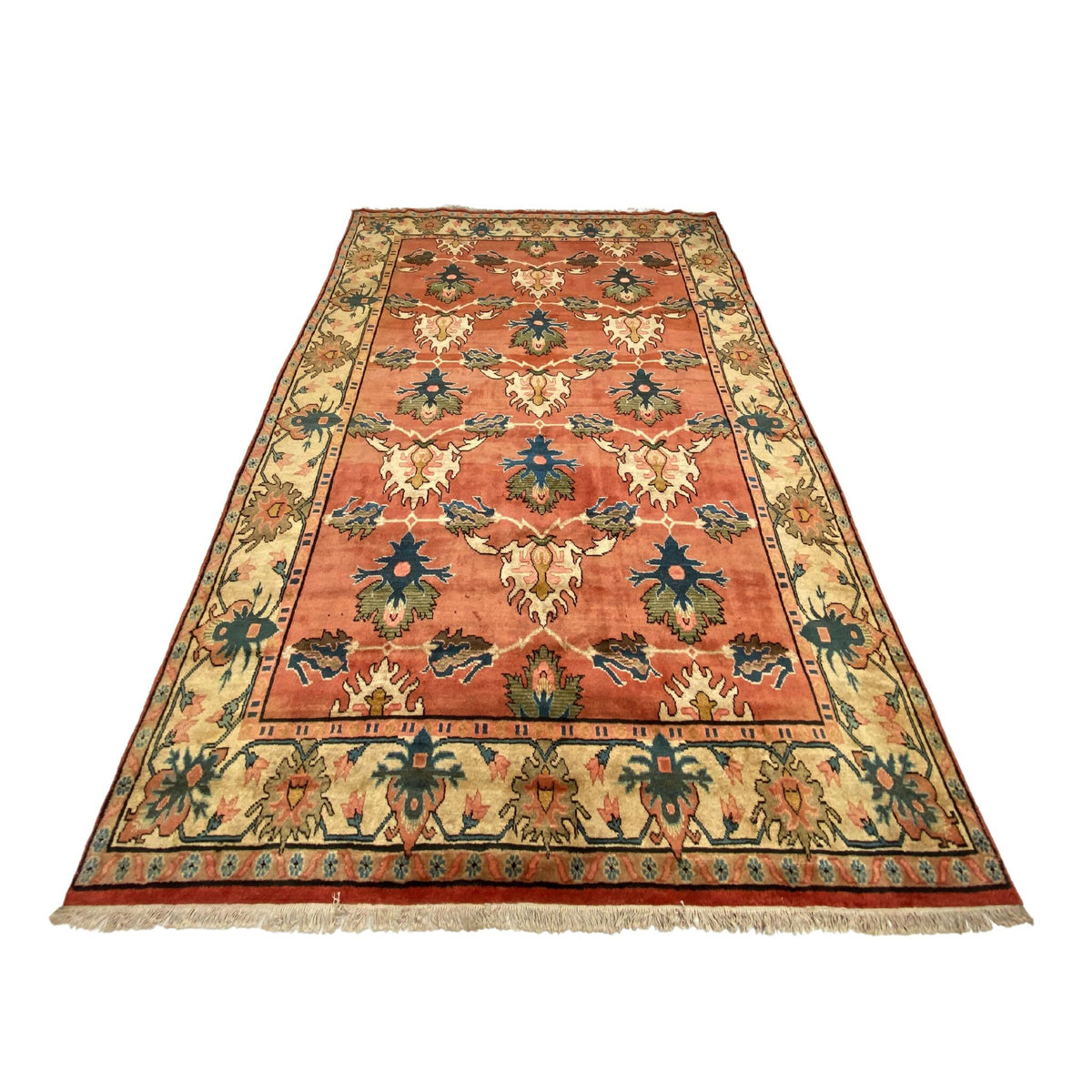 Großer Orientteppich Terracotta, 367 × 246 cm (12,0 × 8,1 ft), handgeknüpftes Unikat