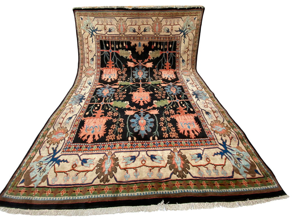 Großer Orientteppich Blau florale Motive, handgeknüpftes Unikat – Ansicht 7