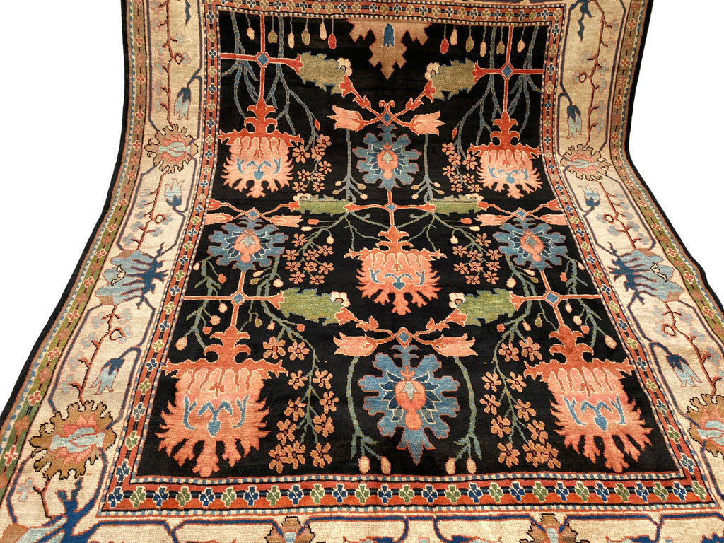 Großer Orientteppich Blau florale Motive, handgeknüpftes Unikat – Ansicht 10