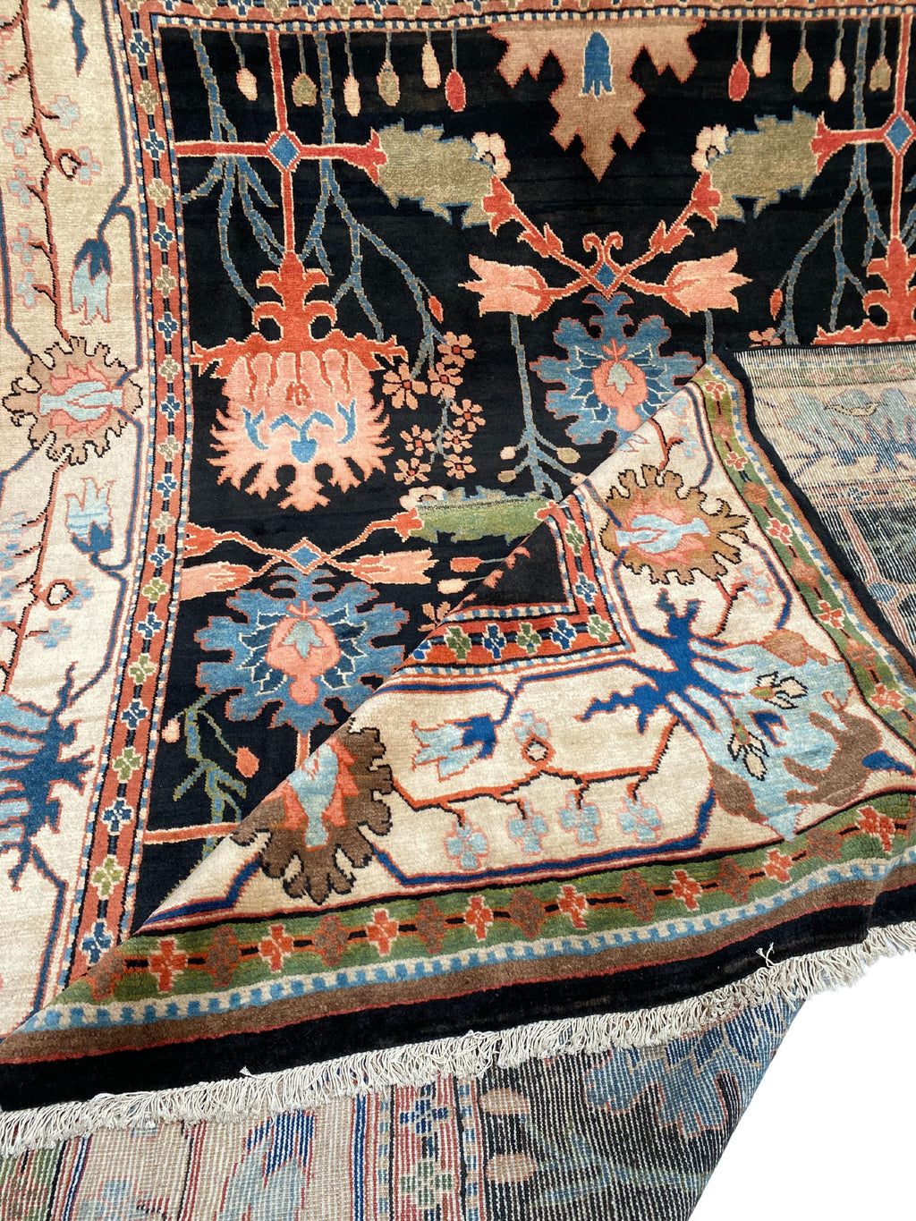 Großer Orientteppich Blau florale Motive, handgeknüpftes Unikat – Ansicht 19