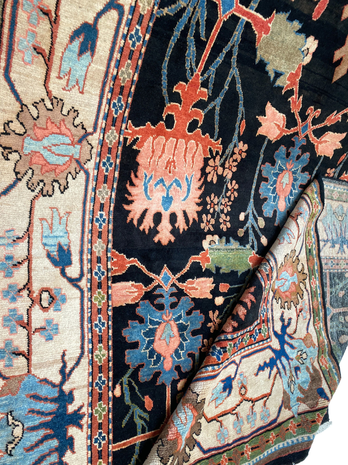 Großer Orientteppich Blau florale Motive, handgeknüpftes Unikat – Ansicht 20