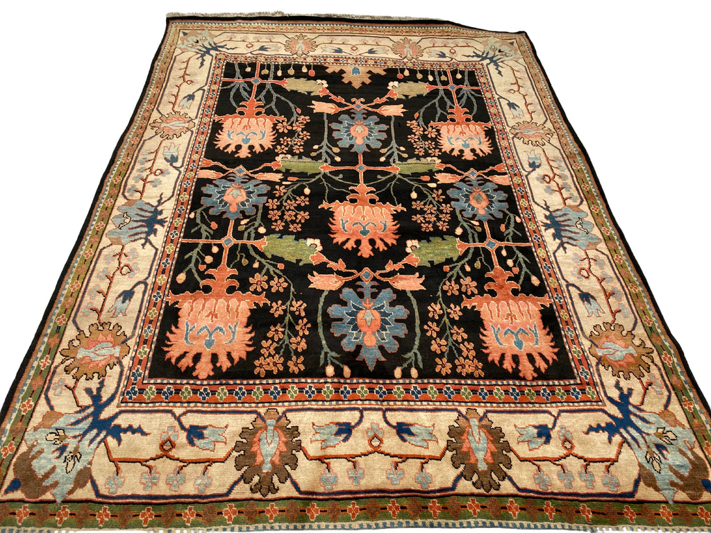 Großer Orientteppich Blau florale Motive, handgeknüpftes Unikat – Ansicht 5