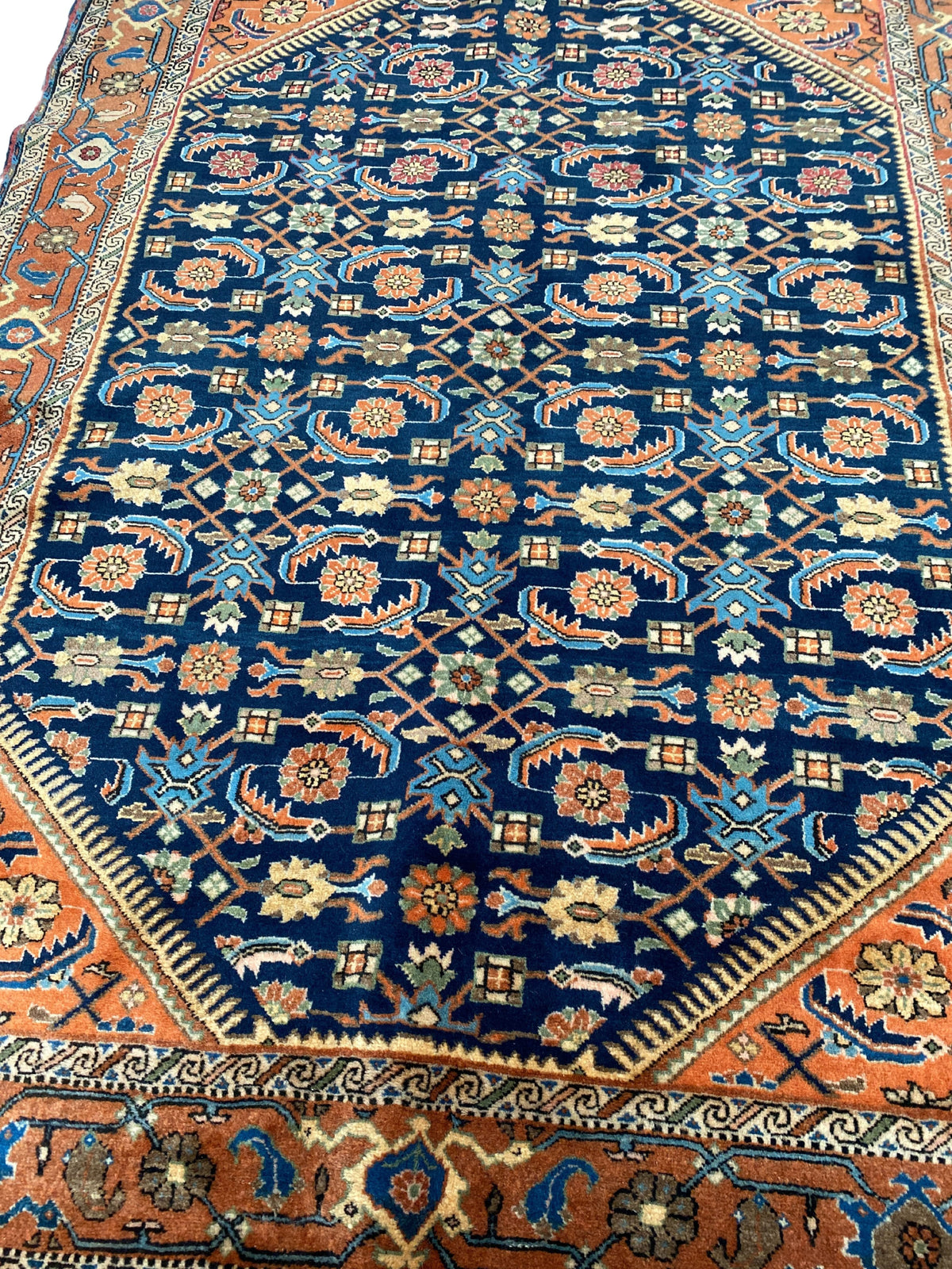 Großer Orientteppich Blau Medaillon, handgeknüpftes Unikat – Ansicht 8