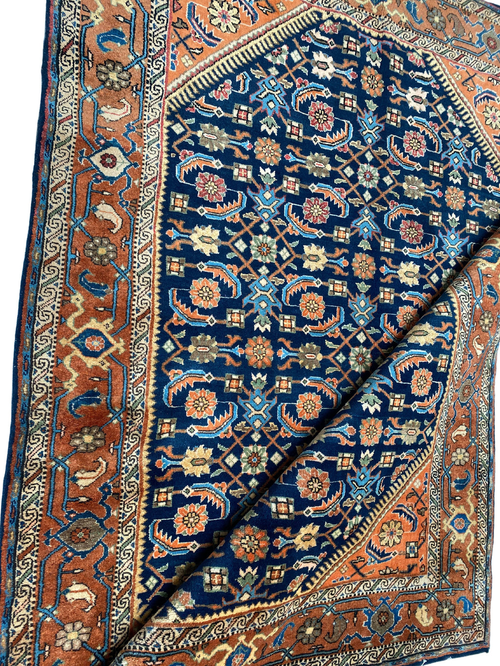 Großer Orientteppich Blau Medaillon, handgeknüpftes Unikat – Ansicht 10
