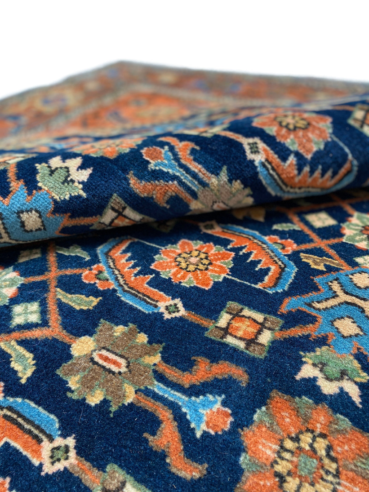 Großer Orientteppich Blau Medaillon, handgeknüpftes Unikat – Ansicht 11