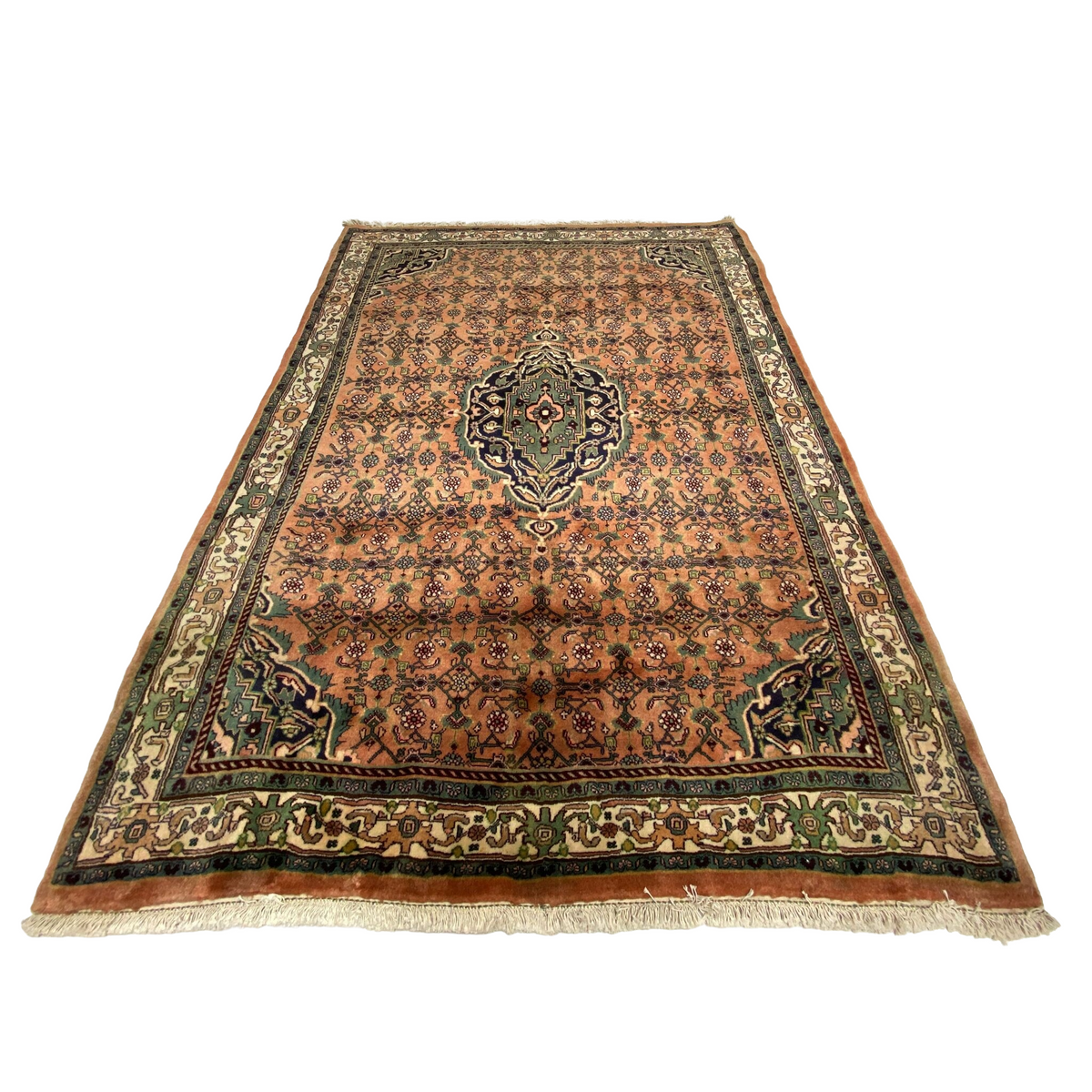 Großer Orientteppich Braun Medaillon, 240 × 175 cm (7,9 × 5,7 ft), handgeknüpftes Unikat
