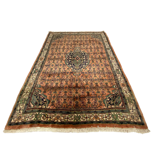 Großer Orientteppich Braun Medaillon, 240 × 175 cm (7,9 × 5,7 ft), handgeknüpftes Unikat