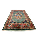 Großer Orientteppich Grün Medaillon, 238 × 197 cm (7,8 × 6,5 ft), handgeknüpftes Unikat