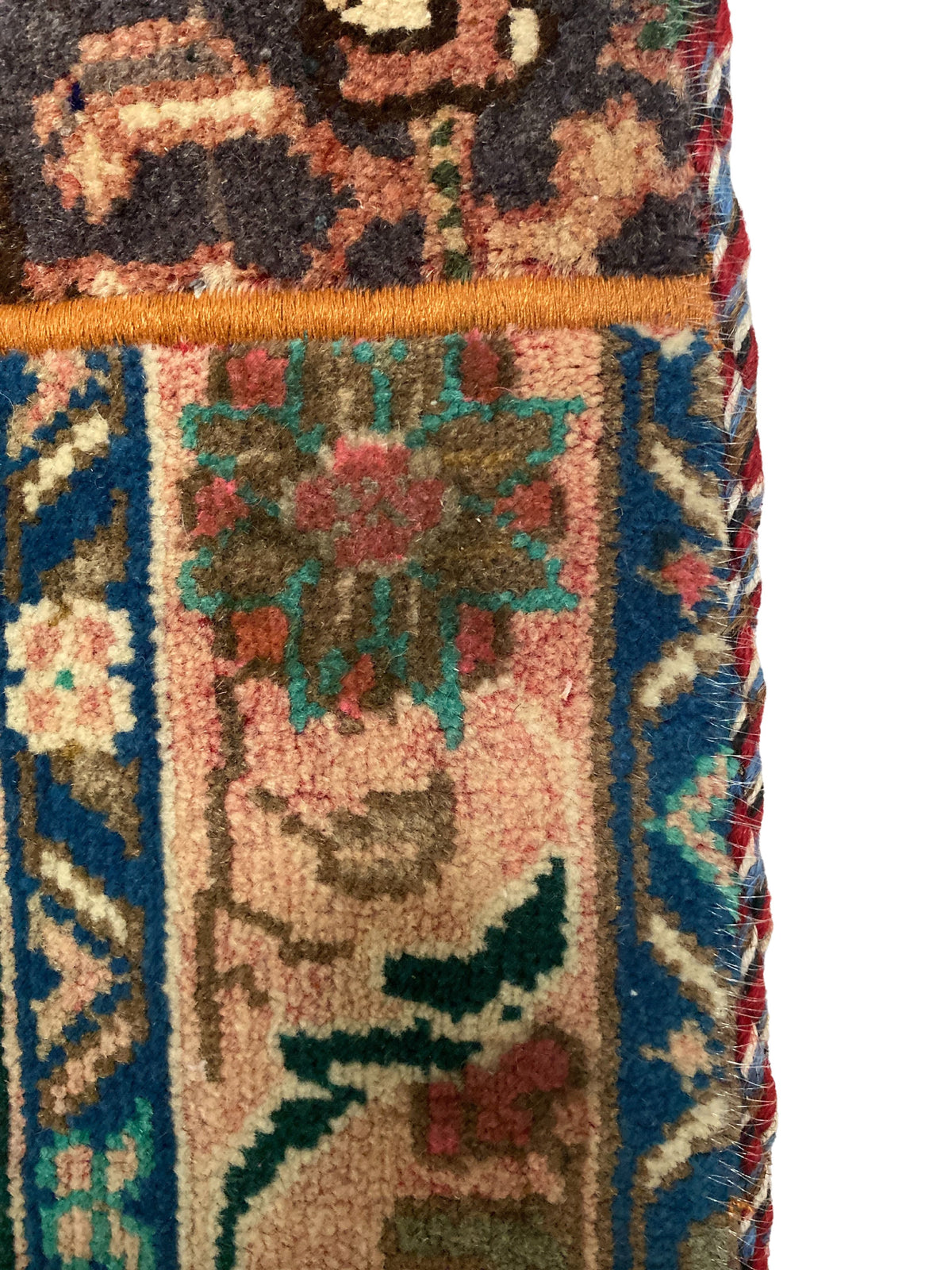 Großer Patchwork Teppich, handgeknüpftes Unikat – Ansicht 8