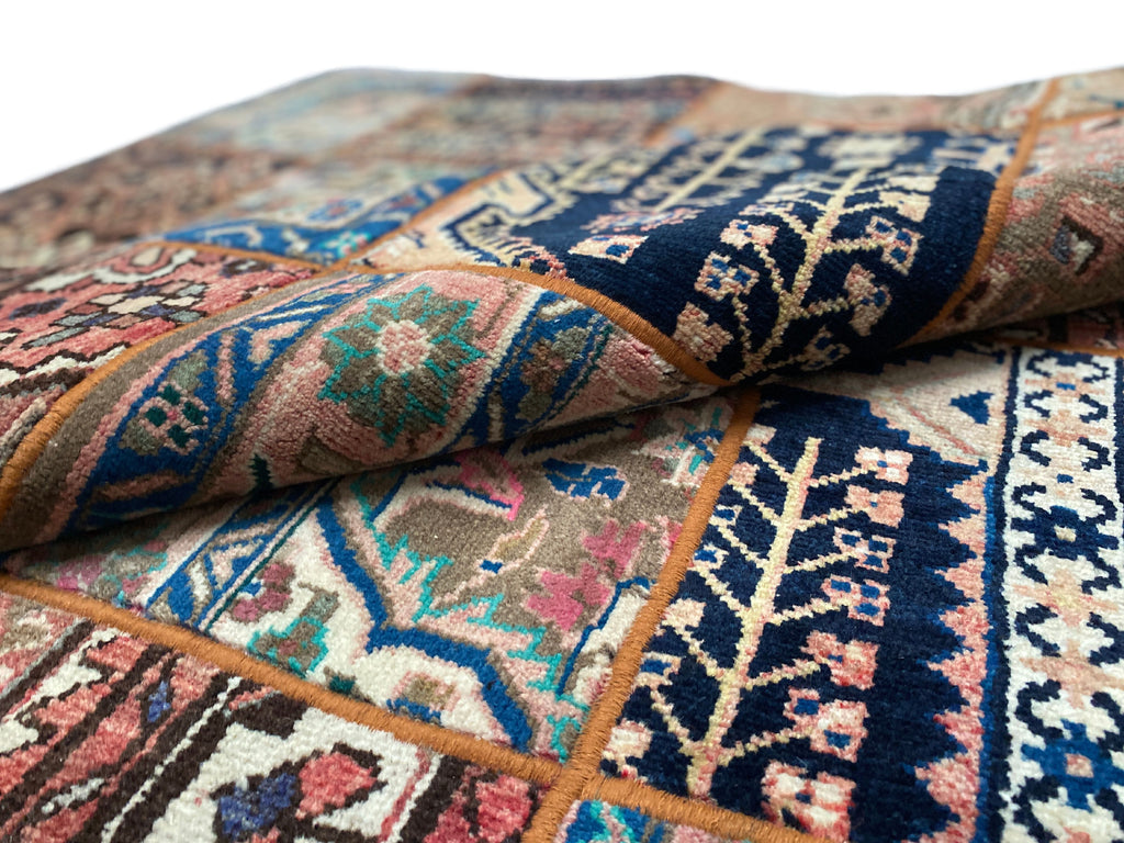 Großer Patchwork Teppich, handgeknüpftes Unikat – Ansicht 11