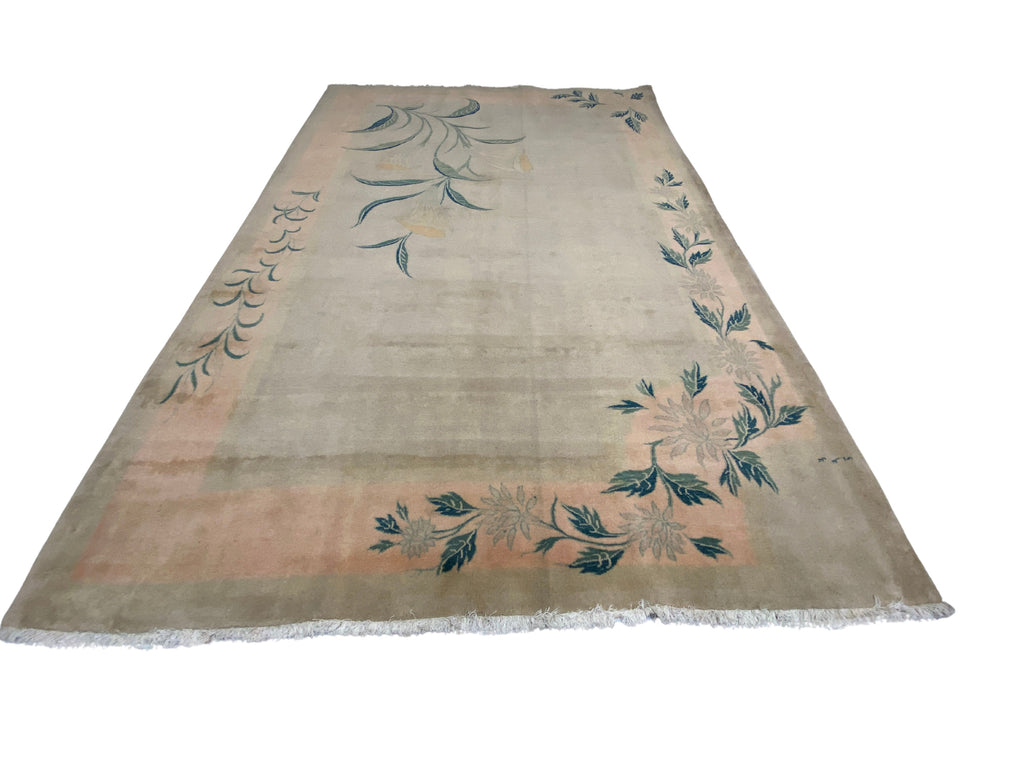Großer Orientteppich Beige florale Motive, handgeknüpftes Unikat – Ansicht 5