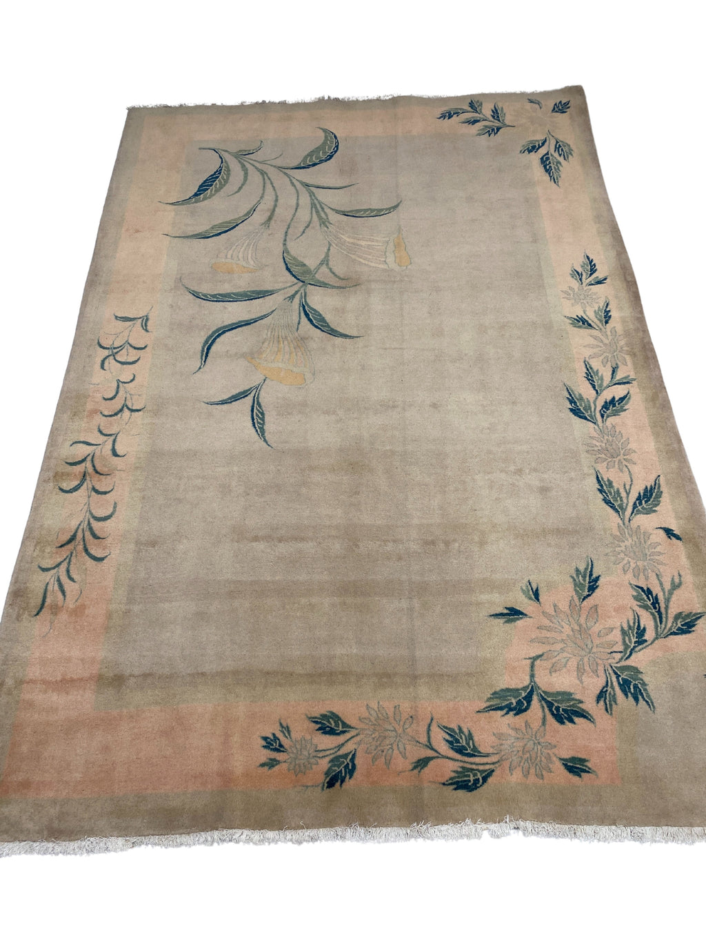Großer Orientteppich Beige florale Motive, handgeknüpftes Unikat – Ansicht 8