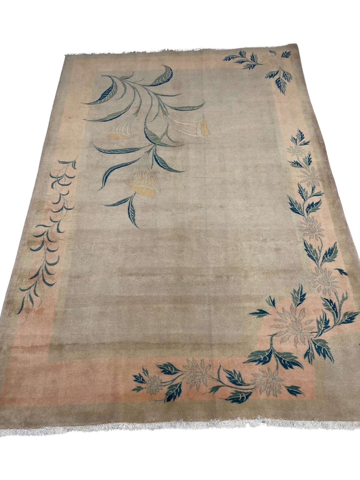 Großer Orientteppich Beige florale Motive, handgeknüpftes Unikat – Ansicht 8