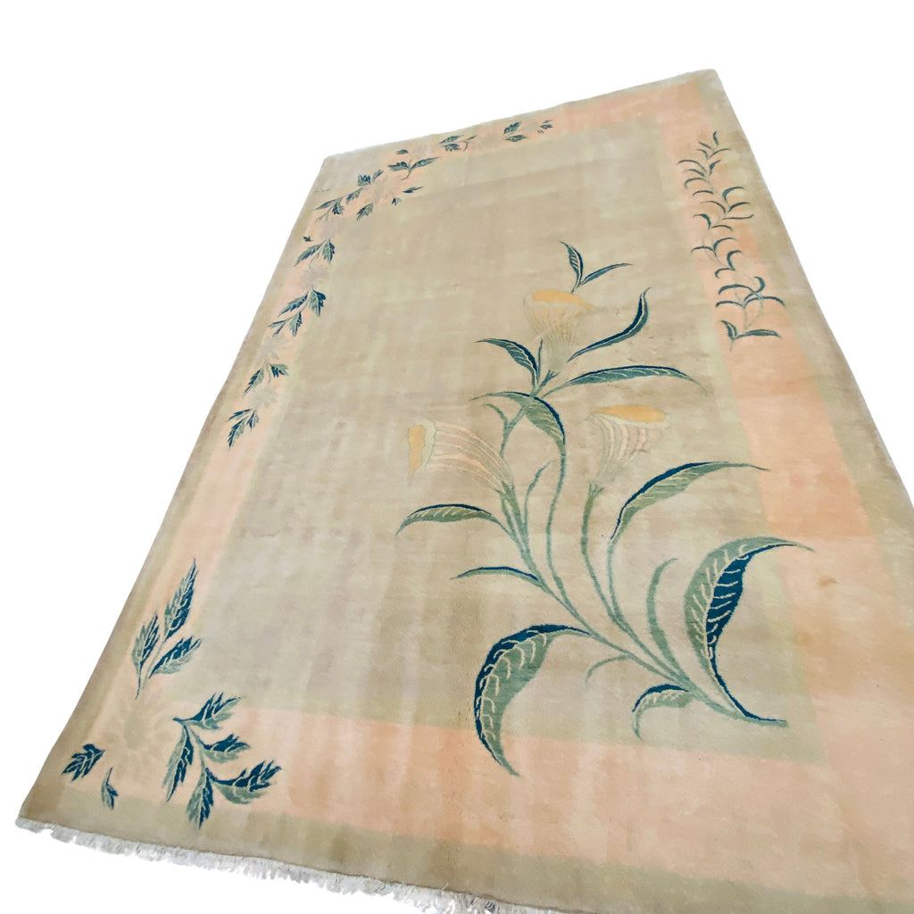 Großer Orientteppich Beige florale Motive, handgeknüpftes Unikat – Ansicht 3