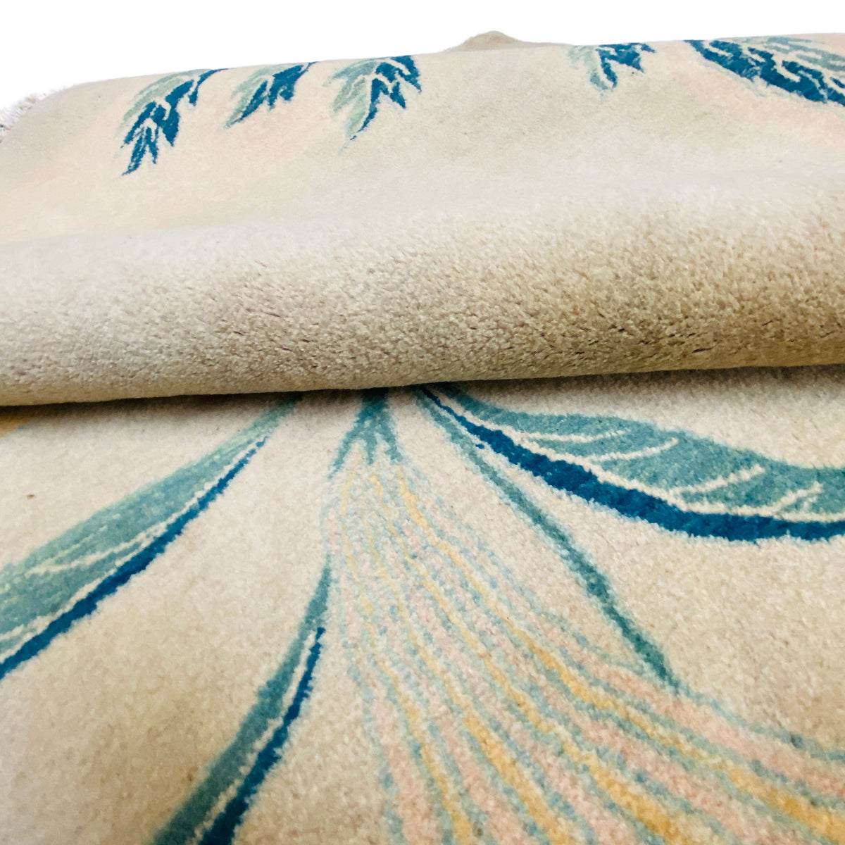 Großer Orientteppich Beige florale Motive, handgeknüpftes Unikat – Ansicht 10