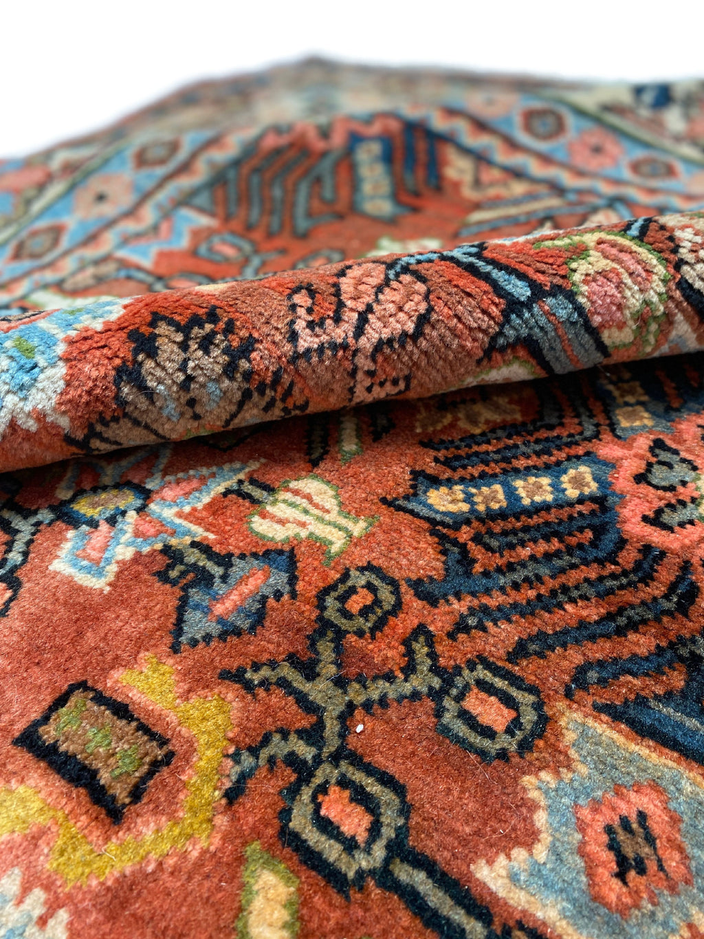 Großer Orientteppich Rot Ornamente, 407 × 210 cm, handgeknüpftes Unikat – Ansicht 10