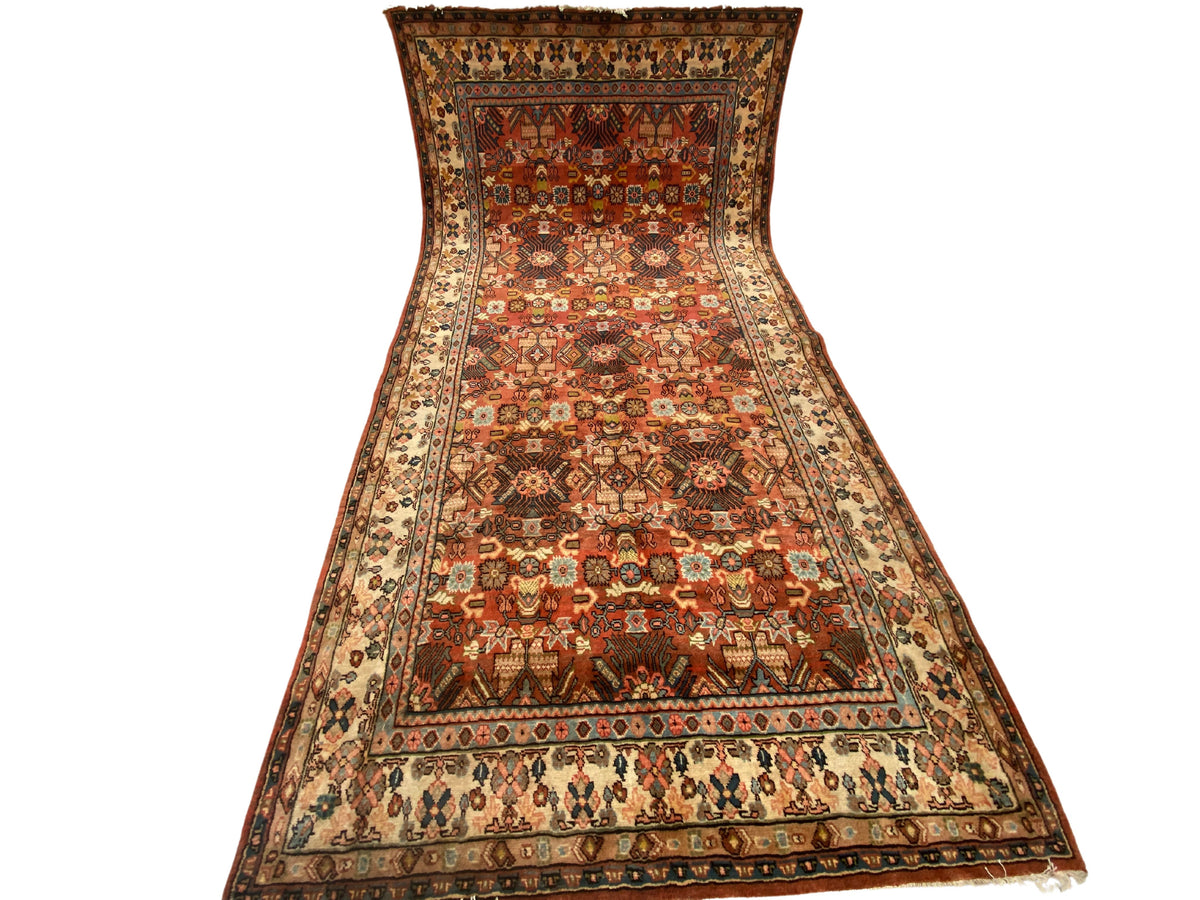 Großer Orientteppich Rot Ornamente, 407 × 210 cm, handgeknüpftes Unikat – Ansicht 4