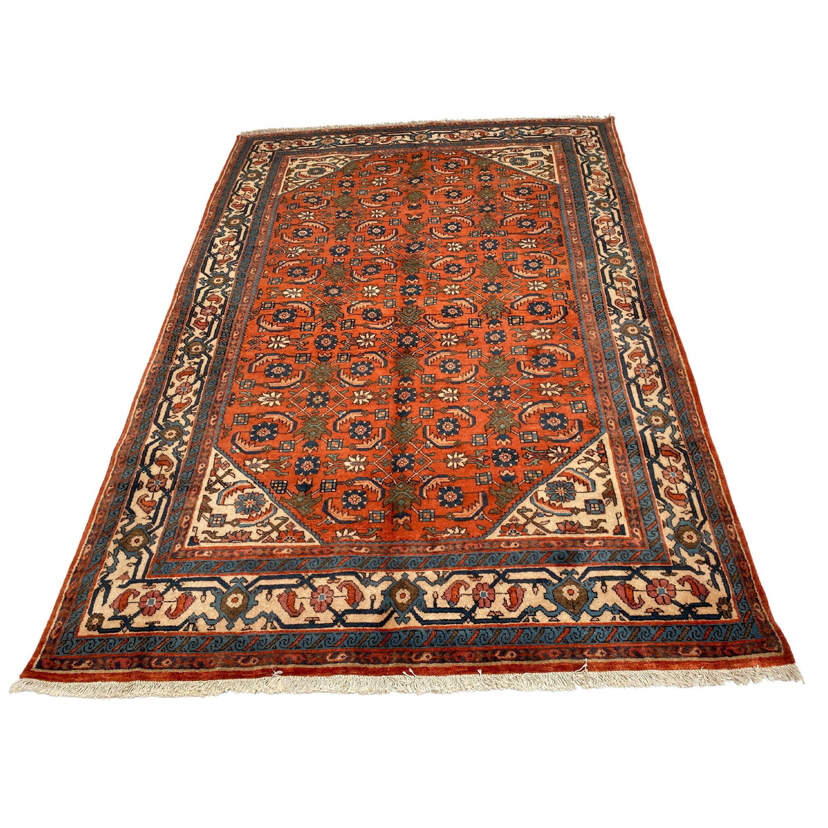 Großer Orientteppich Rot Allover-Muster, 282 × 190 cm (9,3 × 6,2 ft), handgeknüpftes Unikat