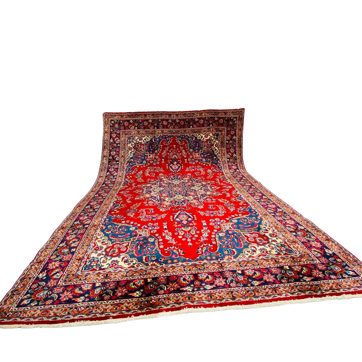 Großer Orientteppich Rot Medaillon, handgeknüpftes Unikat – Ansicht 6