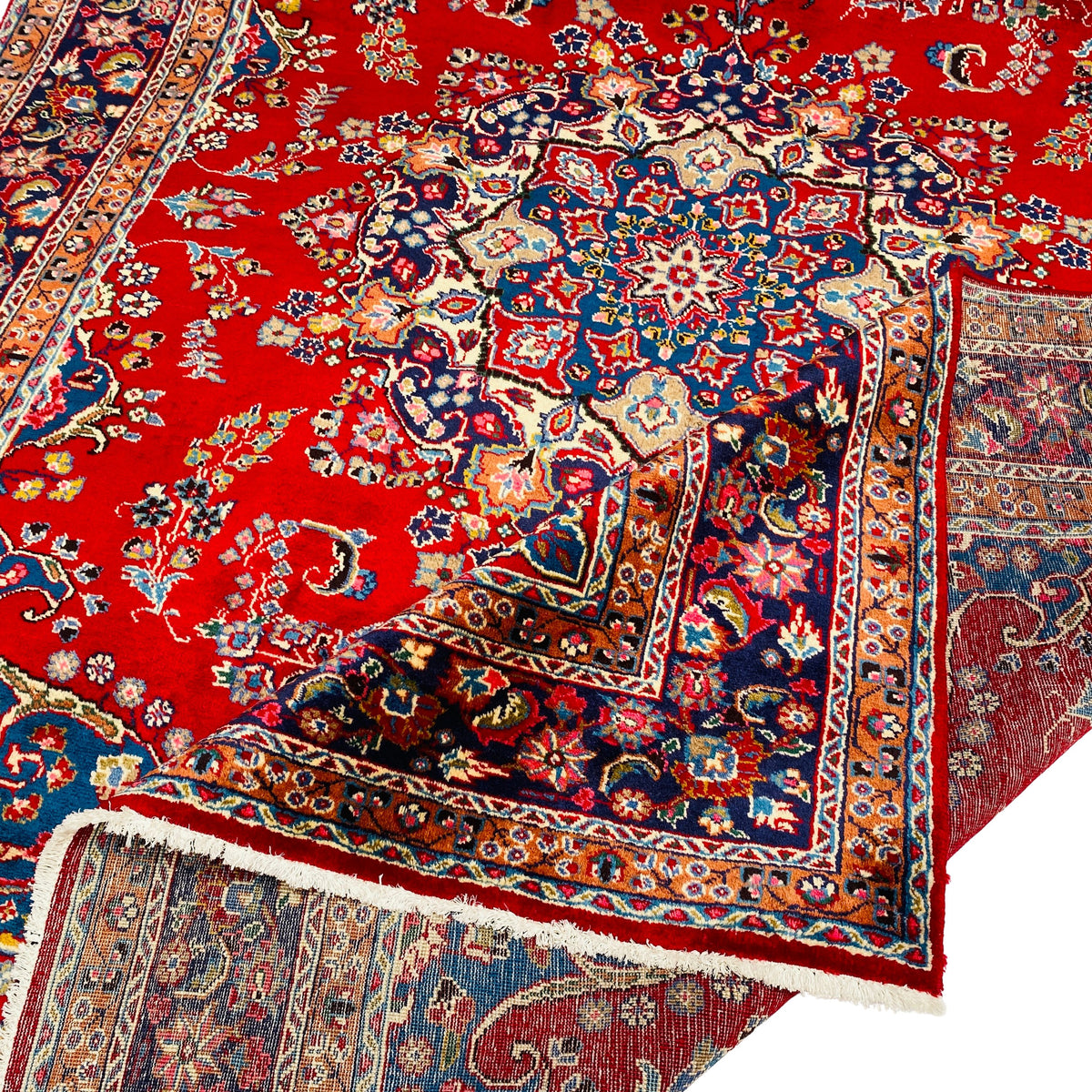 Großer Orientteppich Rot Medaillon, handgeknüpftes Unikat – Ansicht 15