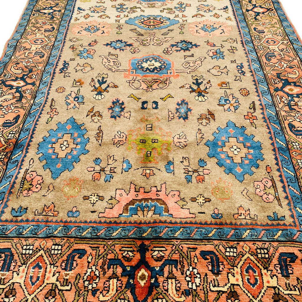 Großer Orientteppich Beige blaue Ornamente, handgeknüpftes Unikat – Ansicht 8