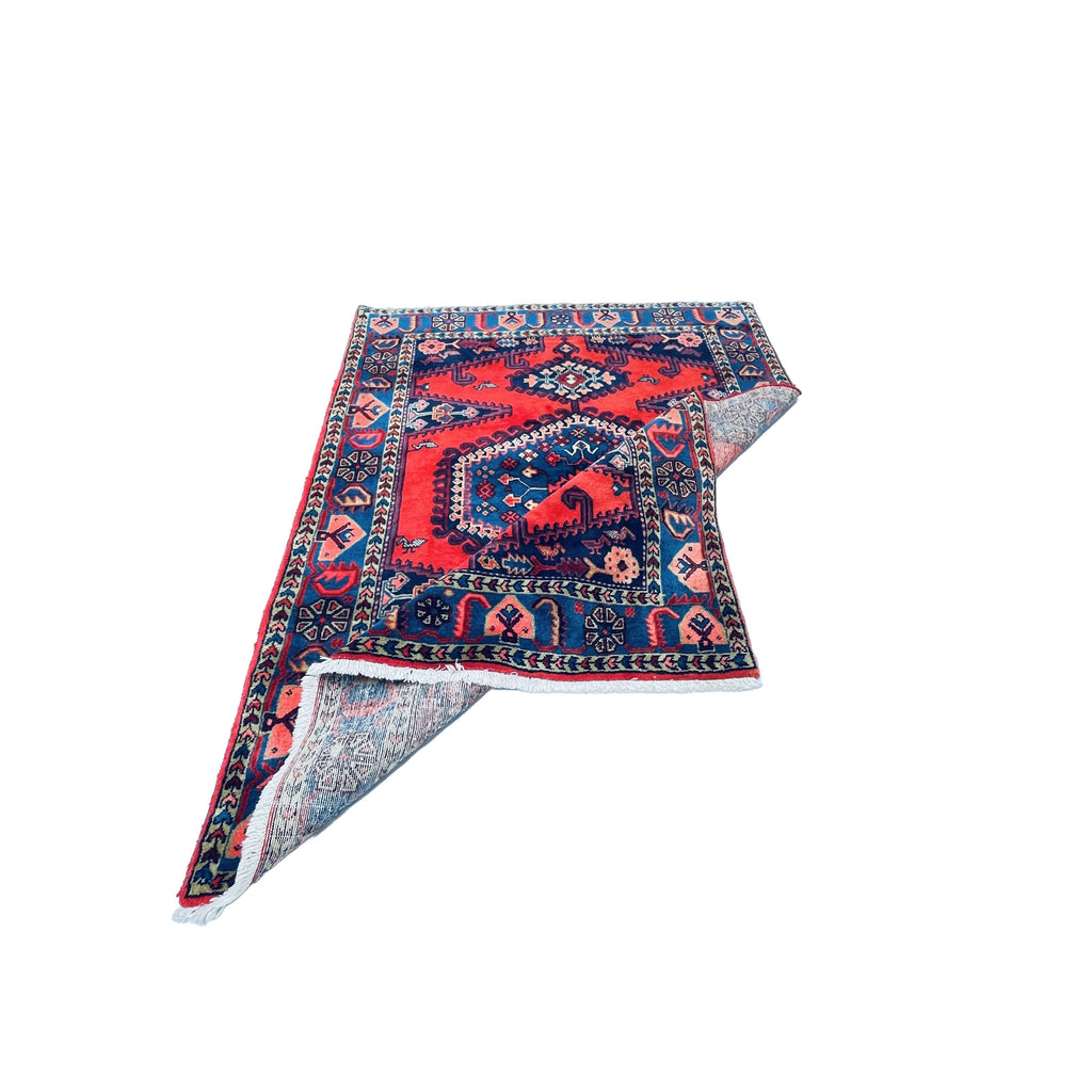 Orientteppich Rot Blau Medaillon, handgeknüpftes Unikat – Ansicht 5