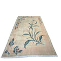 Orientteppich Beige Grün Floral, 232 × 197 cm (7,6 × 6,5 ft), handgeknüpftes Unikat