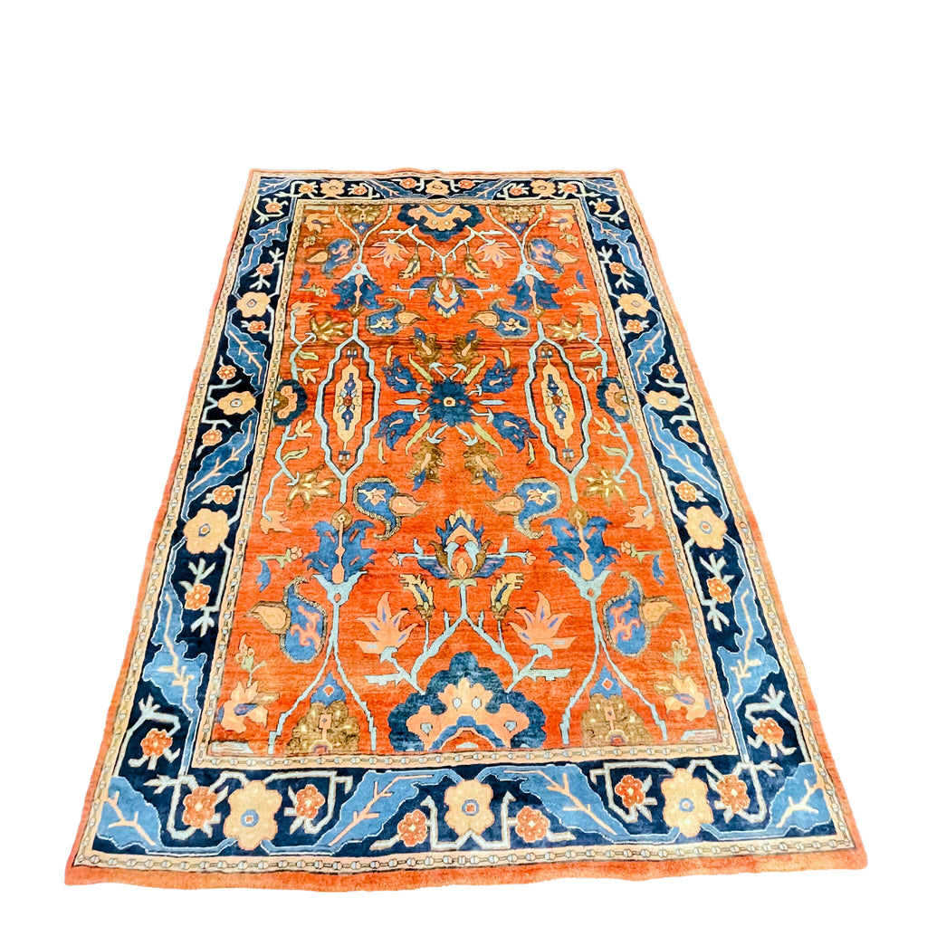 Orientteppich Terracotta Blau Palmetten, handgeknüpftes Unikat – Ansicht 3