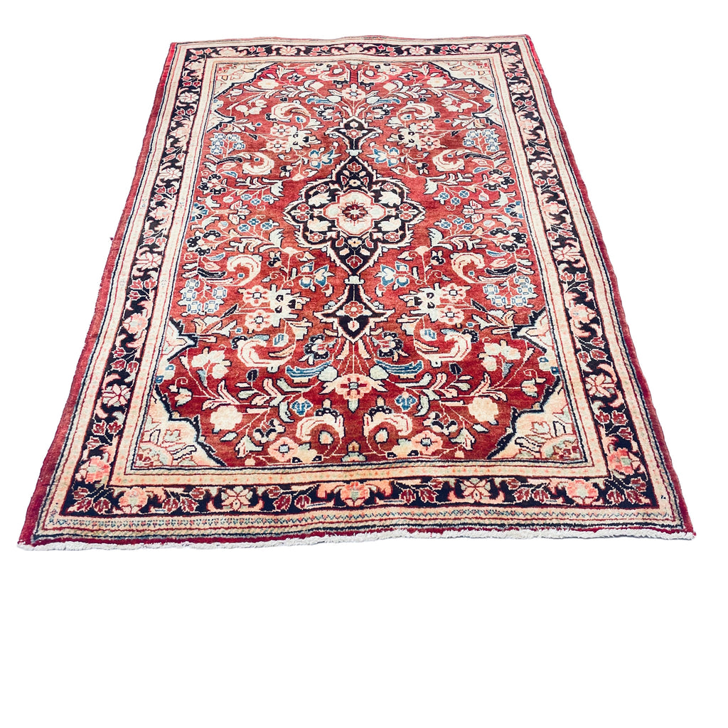 Orientteppich Rot Beige Medaillon, handgeknüpftes Unikat – Ansicht 4