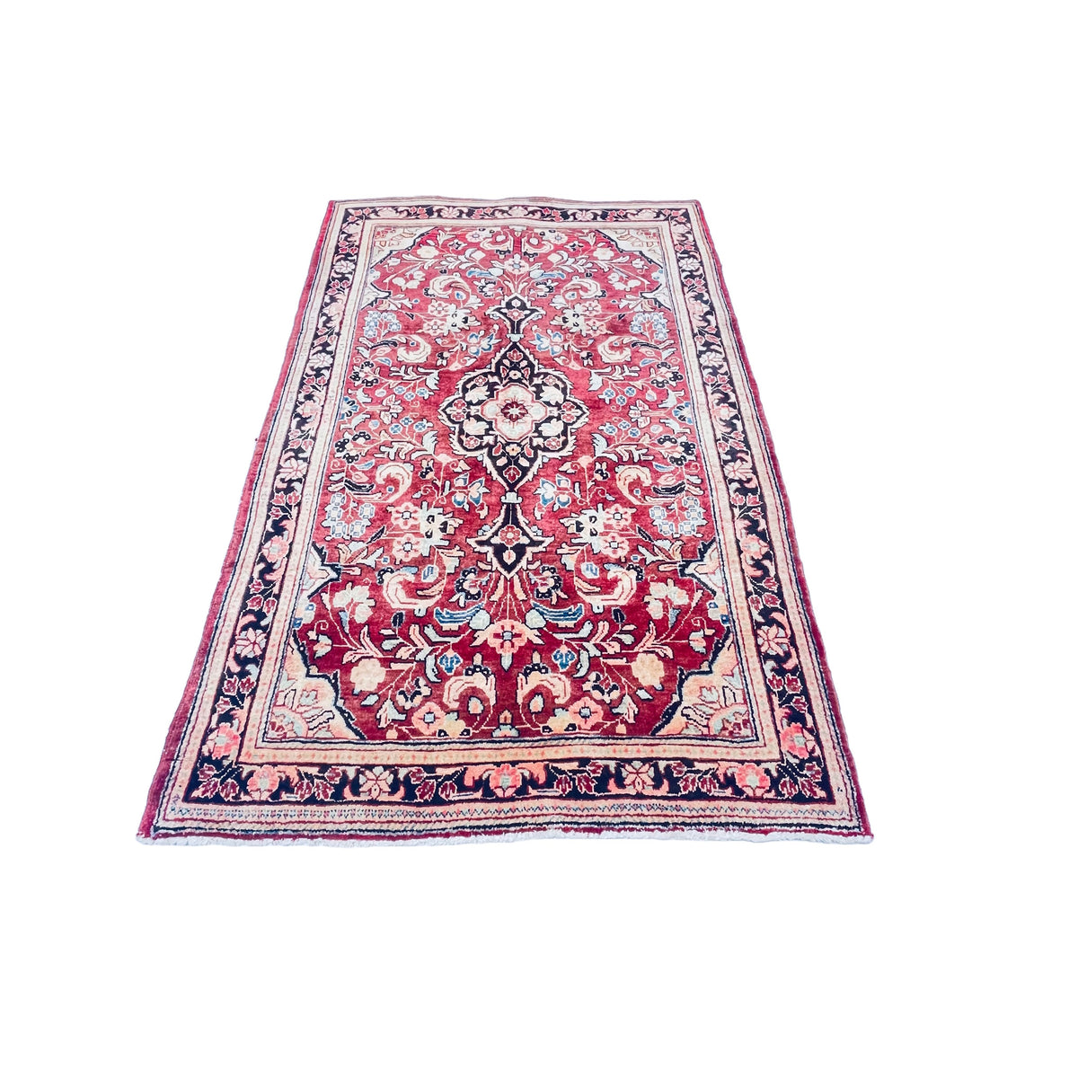 Orientteppich Rot Beige Medaillon, handgeknüpftes Unikat – Ansicht 3