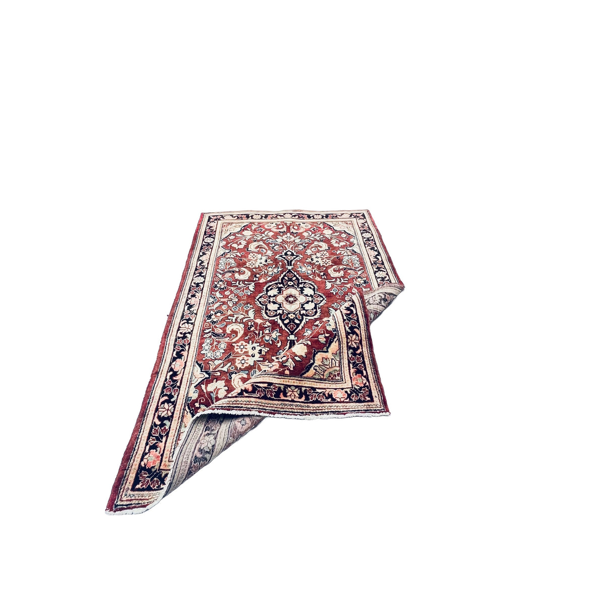 Orientteppich Rot Beige Medaillon, handgeknüpftes Unikat – Ansicht 6