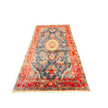 Orientteppich Grau Rot Medaillon, 242 × 140 cm (7,9 × 4,6 ft), handgeknüpftes Unikat