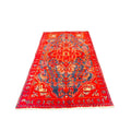 Orientteppich Rot Blau Stern-Medaillon, 213 × 145 cm (7,0 × 4,8 ft), handgeknüpftes Unikat