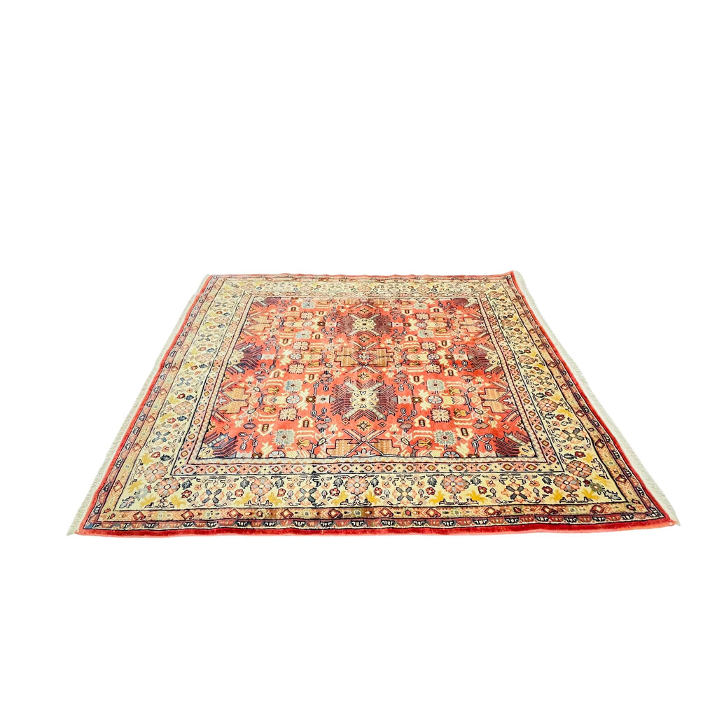 Orientteppich Rot Beige Allover-Muster, handgeknüpftes Unikat – Ansicht 4