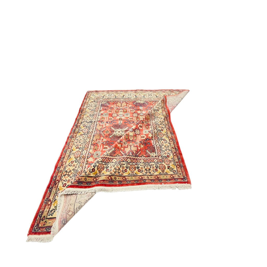 Orientteppich Rot Beige Allover-Muster, handgeknüpftes Unikat – Ansicht 5