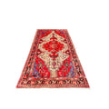 Orientteppich Rot Weiß Rauten-Medaillon, 239 × 141 cm (7,8 × 4,6 ft), handgeknüpftes Unikat