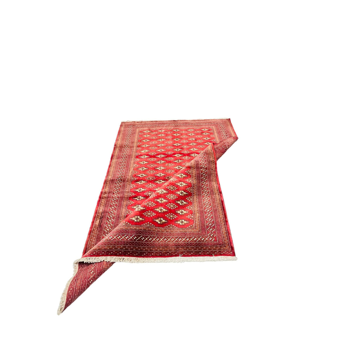 Buchara Orientteppich Rot Geometrisch, handgeknüpftes Unikat – Ansicht 5