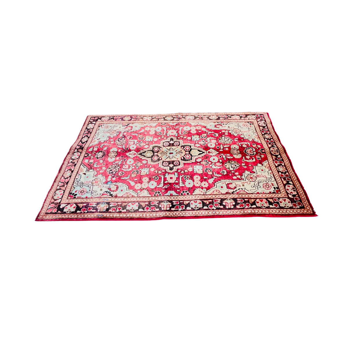 Orientteppich Rot Creme Medaillon, handgeknüpftes Unikat – Ansicht 4